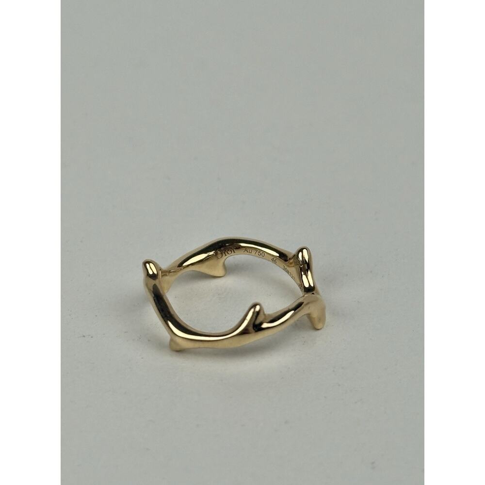 Dior 18K Yellow Gold Bois de Rose Ring 46 (Size 3) - Picture 7 of 9